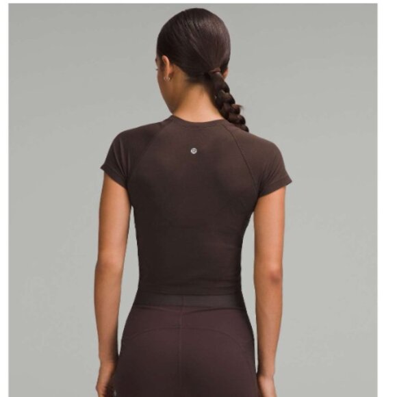 NWT Lululemon Swiftly Tech Cropped Short-Sleeve Shirt 2.0 Espresso | Size 4 - Picture 3 of 8